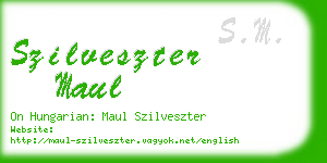 szilveszter maul business card